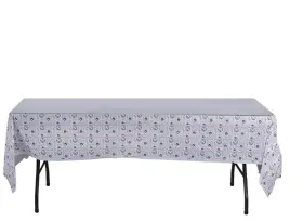 Hammont 786138790159 Baseball Tablecloth - Disposable White Birthday Party Table Cover 4 Pack