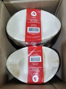 D17rg Hampi 100 Naturally Chic Small Palm Leaf Plates 6.5 Inch Oval Eco Restaurant