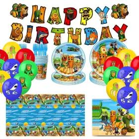 Dn11 Handytoolinc Italian Brainrot Birthday Decorations Set With Happy Tralalero Banne