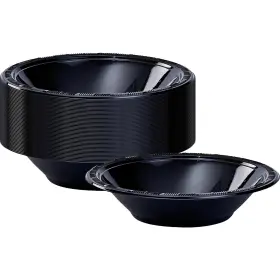 Hanna K. Signature Collection 735343298318 Black Plastic Bowl 15 Oz 1 Count Bold Chic And Stylish Design Leakproof Durabl