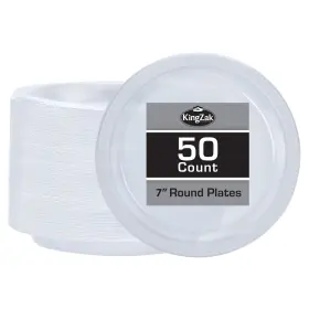 Hanna K. Signature Collection 763615802703 Clear Solid Color Premium Heavy Weight Plastic Appetizer Plate 7 Inch 50 Count