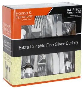 Hanna K. Signature Collection 763615817646 Plastic Cutlery Silverware Heavyweight Disposable Flatware Li