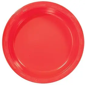 Plates-10 Hanna K. Signature Collection 763615840101 Round Party Red Pack Of 50 Plastic 10 Inch Plate