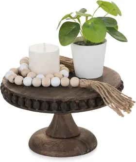 Bhcf1445-zhu-zong-20cm-1pc Hanobe Small Wood Cake Stand Cupcake Pedestal 8 Inch Dessert Brown
