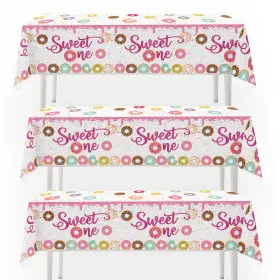 Decorations1 Hanviync Ph-23 3pcs Sweet One Donut Party Tablecloth 1st Year Old Birt