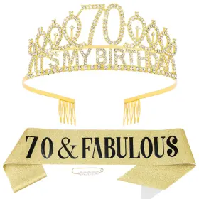 Hapdoo 784099739729 70th Gold Birthday Decorations For Women 70