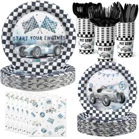 Racecarfa01 Hapibidesign Watercolor Race Car Birthday Party Favors And Decorations - Racing Suppli