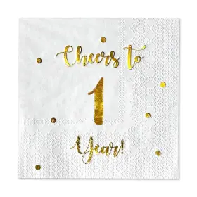 Happy Palace 198715700220 Cheers To 1 Year Cocktail Napkins 1st Birthday Decorations For Men An