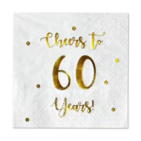 Happy Palace 638623387767 Cheers To 60 Years Cocktail Napkins 60th Birthday Decorations For Men