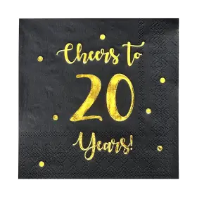 Hp-ct20yn-b1 Happy Palace Cheers To 20 Years Cocktail Napkins 20th Birthday Decorations For Men
