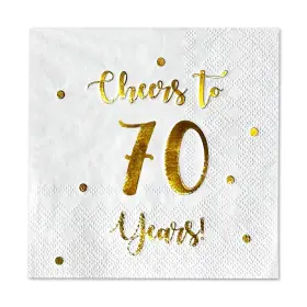 Hp-ct70yn-w1 Happy Palace Cheers To 70 Years Cocktail Napkins 70th Birthday Decorations For Men An