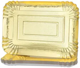 Hapray-pa-tray-gold01 Hapray 10 Pcs Gold Rectangle Trays Heavy Duty Disposable Paper Cardboard For Platte