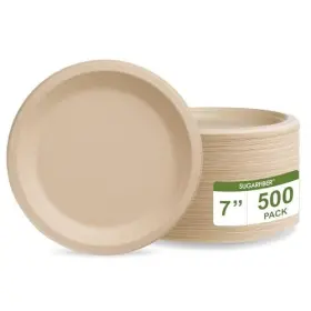 Hpi-7p-500 Harvest Pack Count Sugarfiber By Disposable Compostable Paper 7-inch Round 500