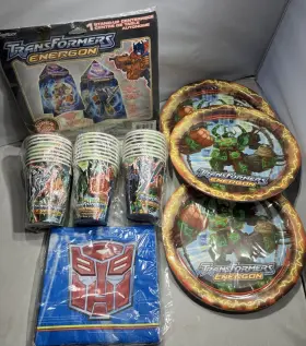 Hasboro 661526227526 Lot Transformers Energon Birthday Party Supplies Paper Cups Plates Napkins