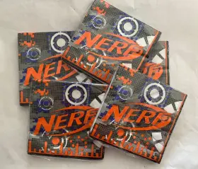 85062 Hasbro 5x Nerf Lunch Napkins 16ct Each Childrens Themed For Party New