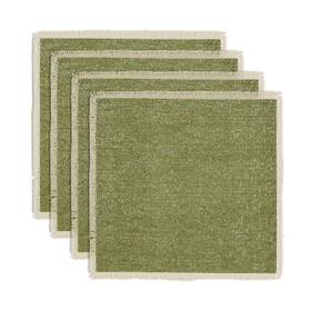 Hausattire 74156 Cotton Frayed Placemats Set Of 4 Dining 14 Inch X14 - Green