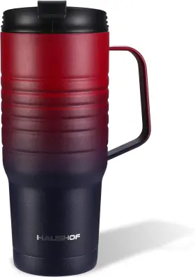 Hh23010 Haushof 24 Oz Travel Mug With Handle Stainless Steel Ounces Dark Rainbow