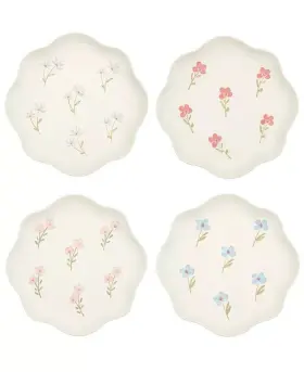 Haven 048552722612 Floral Scalloped Salad Plates 9 Inch Set Of 4