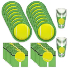 Havercamp 654082000603 Tennis Party For 16 Guests Includes Ea. 7 Plates Beverage Napkins And 12oz