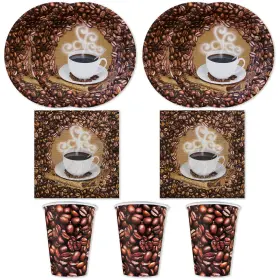 Havercamp 654082000979 Coffee Plates And Themed Party Decorations Set For 16 Guests