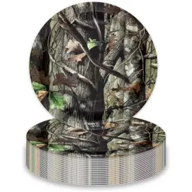 Havercamp 654082003628 Hunting Camo Party Plates 24 Pack Lg. 9 Inch Dinner Plates. Authentic Next