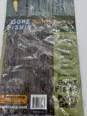 66806 Havercamp Table Cover Gone Fishinft 54 Inch X 108 Plastic Water And Tear Resistant