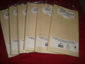 Haynesbesco 848984008557 New Brand 6 Coated Paper Table Covers Cream Colored 54 In X 102