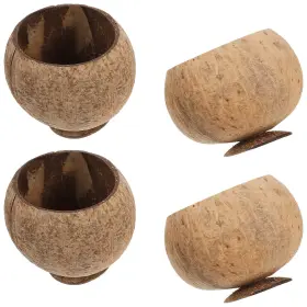 013n541533qime Healifty Coconut Shell Bowls 4 Pack Natural Hawaiian Luau Party Cups For Cocktail Serv
