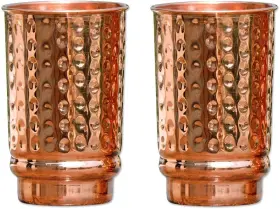 Healthgoodsin 640052226784 Hammered Pure Copper Tumblers Set Of 2 Unlined Count Pack 1