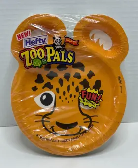 Hefty 013700110245 Vintage Zoo Pals Assorted Designs Paper Plates 24 Pack Original-sealed