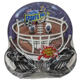 Hefty 013700210242 Sports Pals Coated Paper Plates With Dip Cups Variety Mix Sealed 24 Ct