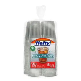 Hefty 313056518536 Plastic Cups Clear 18 Oz 140-count