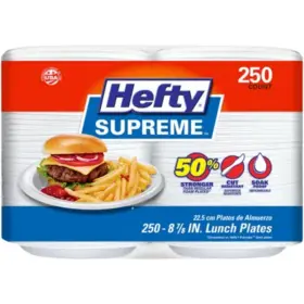 Hefty 744759846655 Supreme Foam Disposable Lunch Plates 8 7/8 Inch 250 Ct