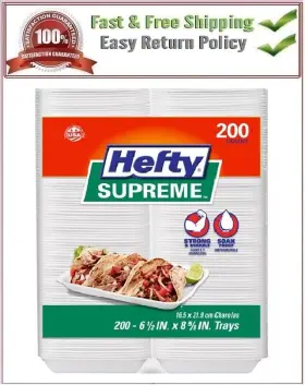 D29451 Hefty Supreme Foam Charola Trays 6.5 Inch X 8.625 200 Ct