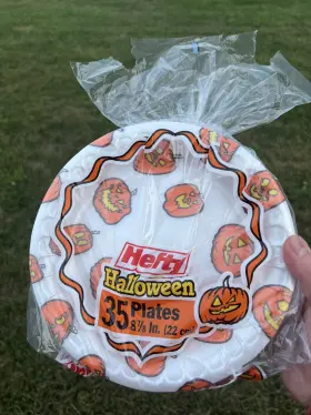 D5-7531 Hefty Halloween Vintage 1997 Plates Pack Of 35 Pumpkins Jack-o-lanterns 90s