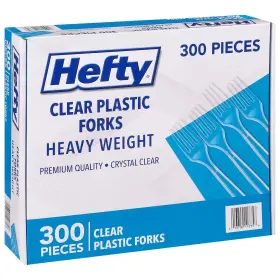 K2fh30 Hefty Clear Heavy Weight Plastic Forks 300 Ct