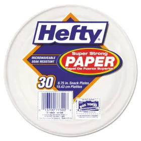 Pctd7730000cbt Hefty Super Strong Paper Dinnerware 6 3/4 Inch Plate Bagasse 30/pack D77300pk