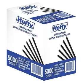 T2es07 Hefty Unwrapped Plastic Sipper Stirrer Straws 7 Inch 5000 Ct