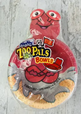 Hefty Zoo Pals 013700410123 2004 12 Paper Bowls Variety Pack New Nip Rare