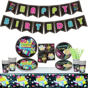 Hegbolke 779566392767 80s Party Supplies - Back To The Decorations Set Including Happy Bi