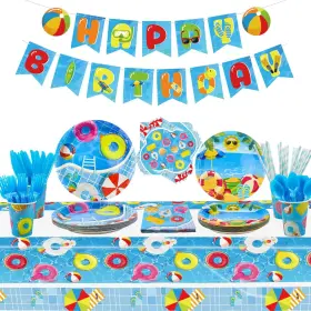 Hegbolke 779566392828 Beach Ball Birthday Party Supplies - Pool Decorations Set Includes Happ