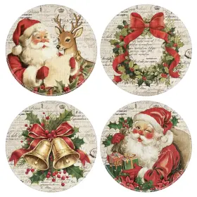 Heifam 634052425315 Christmas Placemats Round 14 Inches Diameter Red