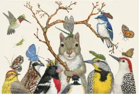 Kp1261vs Hester & Cook Paper Placemats For Dining Table - Disposable Square 18.5 X 12.5 Inches Bird