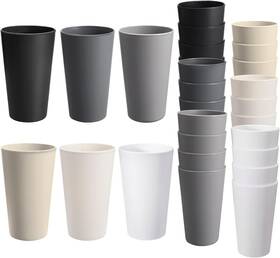 Heycome 744110102611 24 Pcs Unbreakable Plastic Cups Set 20 Oz Reusable Stackable Wate