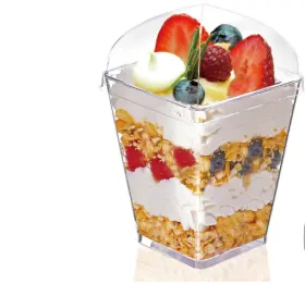 Hiasobre 744759423641 50pack 5oz Clear Plastic Dessert Cups With Lids