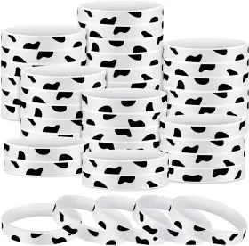 Hicarer 744759505965 Cow Print Rubber Bracelets Slap Bracelet For Party Cute An