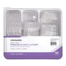 3585490692 Highmark Heavy-duty Plastic Cutlery Clear Pack Of 192 Utensils