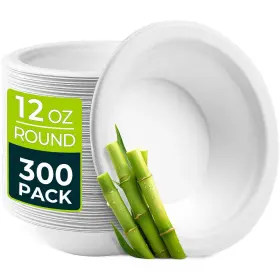 12ozbw Hihomry Paper Bowls 12oz Disposable Heavy Duty Microwave Safe For Dinner Hot S