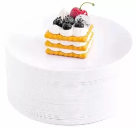 Et51 Hioasis 100pcs White Plastic Plates And 7.5 Inch Disposable Dessert Plate