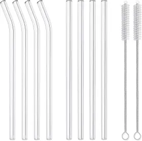 Higstb104 Hiware Reusable Glass Drinking Straws Smoothie Straw For Milkshakes Frozen Drinks